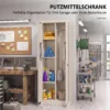 Hoher Stahlschrank Für Die Garage Mit Türen & Verstellbaren Einlegeböden, Aufbewahrungsschrank Mit Kleiderstange, Cremeweiß