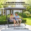 Hollywoodschaukel Rattan 2 Sitzer Gartenschaukel Mit Verstellbarem Sonnendach Weichem Kissen A Rahmen Dunkelgrau