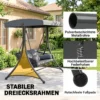 Hollywoodschaukel Rattan 2 Sitzer Gartenschaukel Mit Verstellbarem Sonnendach Weichem Kissen A Rahmen Dunkelgrau