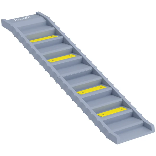 Hunderampe Auto Klappbar Hundetreppe Mit 10 Stufen Rutschfester Oberfläche, 154x40cm ür Groß Hunde Bis 25kg