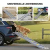 Hunderampe Auto Klappbar Hundetreppe Mit 10 Stufen Rutschfester Oberfläche, 154x40cm ür Groß Hunde Bis 25kg