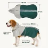 Hunderegenmantel, Wasserdichte & Atmungsaktive Verstellbares Regenjacke Mit Reflektierenden Streifen Leinenöffnung Grün