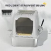 Kattenbak, Kattentoilet Met Deksel, Kattenbakschep, Voorste Ingang En Bovenste Uitgang, Roestvrij Staal Tot 8 Kg