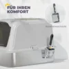 Kattenbak, Kattentoilet Met Deksel, Kattenbakschep, Voorste Ingang En Bovenste Uitgang, Roestvrij Staal Tot 8 Kg
