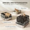 Kattenbak Van Roestvrij Staal Met Deksel XXL 72L Voor Grote Katten En Meerdere Katten Met Dubbele Deuren, Schep, Pedaal, Anti lek