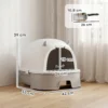 Katzentoilette Edelstahl Mit Abnehmbarem Deckel, Schaufel & Aktivkohlefilter Für Kleine Bis Mittelgroße Katzen, Grau