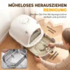 Katzentoilette Edelstahl Mit Abnehmbarem Deckel, Schaufel & Aktivkohlefilter Für Kleine Bis Mittelgroße Katzen, Grau