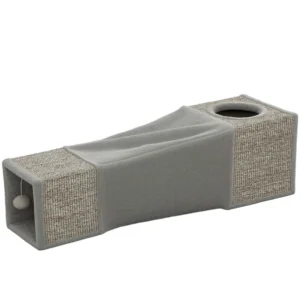 Katzentunnel, 2 Katzenhöhlen, Kratzflächen Und Ballspielzeug, 98 Cm X 30 Cm X 30 Cm, Braun + Grau