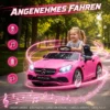 Kinder Elektroauto, Mit LED Scheinwerfern, Sicherheitsgurt, Hupe, Musik, 3 Bis 5 Km/h, Rosa, 107 X 62,5 X 44cm