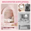Kinder Schminktisch Set 2 In 1 Frisiertisch Schreibtisch Mit Hocker Abnehmbarem Spiegel Schublade Für Mädchen 3 6 Rosa