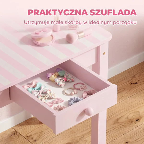 Kinder Schminktisch Set 2 In 1 Frisiertisch Schreibtisch Mit Hocker Abnehmbarem Spiegel Schublade Für Mädchen 3 6 Rosa