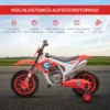 Kindermotorrad, Elektromotorrad, 45 Min Fahrzeit, Mit Stützrädern, Ab 3 Jahren, Rot+weiß, 106,5 X 51,5 X 68cm