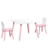 Kindertafel En Stoel Set 3 delig, 1 Tafel 2 Stoelen, Roze En Wit