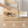 Kindertisch Mit Sitzbank 5 in 1 Kindersitzgruppe Mit Bücherregal, Rollbar Kindertruhenbank Mit Aufbewahrungsbox Für 3 8