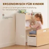Kindertisch Mit Sitzbank 5 in 1 Kindersitzgruppe Mit Bücherregal, Rollbar Kindertruhenbank Mit Aufbewahrungsbox Für 3 8