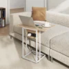 Klappbarer Beistelltisch, Ladestation Mit USB Ports, Metall, 39 X 29 X 57 Cm, Holzfarben