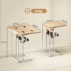 Klappbarer Beistelltisch, Ladestation Mit USB Ports, Metall, 39 X 29 X 57 Cm, Holzfarben