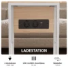 Klappbarer Beistelltisch, Ladestation Mit USB Ports, Metall, 39 X 29 X 57 Cm, Holzfarben