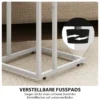 Klappbarer Beistelltisch, Ladestation Mit USB Ports, Metall, 39 X 29 X 57 Cm, Holzfarben
