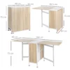 Klapptisch Esstisch Beistelltische Ablagefläche Für Wohnzimmer Küche Eiche Holz Metallrahmen Natur+Weiß 169 X 60 X 75 Cm