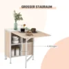 Klapptisch Esstisch Beistelltische Ablagefläche Für Wohnzimmer Küche Eiche Holz Metallrahmen Natur+Weiß 169 X 60 X 75 Cm