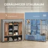 Kleiderschrank Stoffschrank, Türen, 2 Kleiderstangen, 10 Fächer, Grau