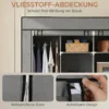 Kleiderschrank Stoffschrank, Türen, 2 Kleiderstangen, 10 Fächer, Grau