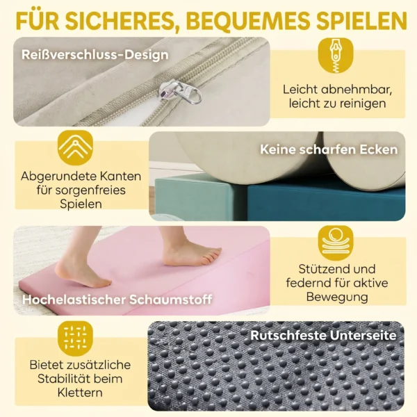 Kletterspielzeug Für Kleinkinder Mit Abnehmbarem Bezug, Indoor Spielset Zum Krabbeln Und Rutschen