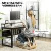 Kniestuhl, Ergonomischer Kniehocker Mit Leinenoptik, Basis Aus Birkenholz Zur Verbesserung Der Nackenschmerzen