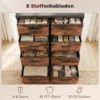 Kommode Mit 8 Schubladen, Stoffkommode Mit Metallgestell, Für Schlafzimmer & Wohnzimmer, Vintage Braun