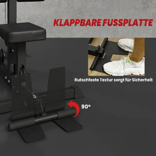 Kraftstation Für Zuhause, Ruderzüge, Ohne Gewichte, Fitnessgerät Für Zuhause, Stahl, Kunstleder, Schwarz