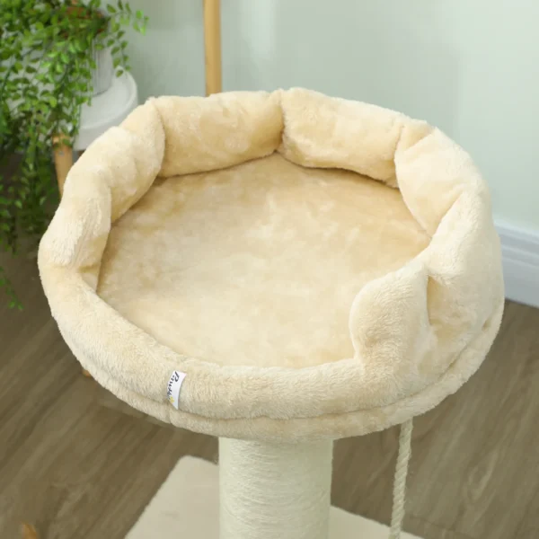 Kratzbaum Katzenbaum Katzenbett, 1 Katzenbett, Inkl. Katzenspielzeug, 55 Cm X 55 Cm X 83 Cm, Beige