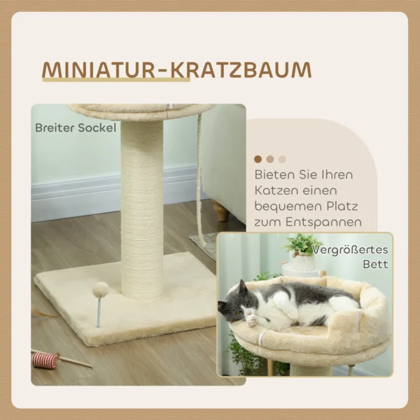 Kratzbaum Katzenbaum Katzenbett, 1 Katzenbett, Inkl. Katzenspielzeug, 55 Cm X 55 Cm X 83 Cm, Beige
