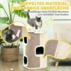 Kratztonne Für Katzen, Katzenbaum, 3 Ebenen, Robust, Weicher Plüsch, Rückzugsort, Beige