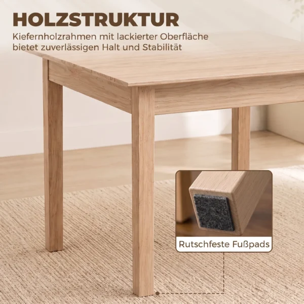 Küchentisch Esstisch Quadratischer Tisch, Modernes Design, 75 Cm X 75 Cm X 76 Cm, Naturholz