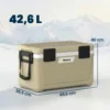 Kühlbox 42,6L Große Passive Thermobox Bis Zu 72 Std. Kühlung, Mit PU Vollschaumisolierung Ablassventil Griff, Tragbar