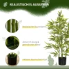 Künstlicher Baum, Kunstpflanze, 5 Stämme, 504 Blätter, Robuster Topf, Kunststoff