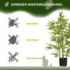 Künstlicher Baum, Kunstpflanze, 5 Stämme, 504 Blätter, Robuster Topf, Kunststoff