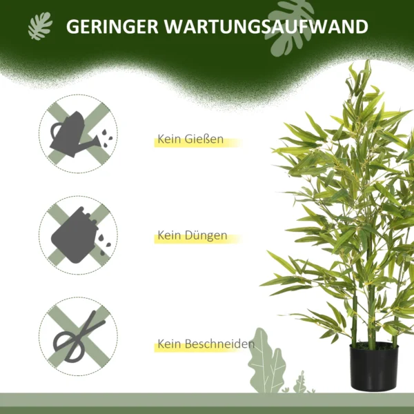Künstlicher Baum, Kunstpflanze, 5 Stämme, 504 Blätter, Robuster Topf, Kunststoff