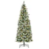 Künstlicher Weihnachtsbaum 180 Cm Tannenbaum Künstlich Mit LED Beleuchtung, Schnee, 618 Spitzen Christbaum Weihnachtsdeko Inkl. Stahlständer Für Drinnen