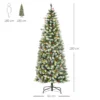 Künstlicher Weihnachtsbaum 180 Cm Tannenbaum Künstlich Mit LED Beleuchtung, Schnee, 618 Spitzen Christbaum Weihnachtsdeko Inkl. Stahlständer Für Drinnen