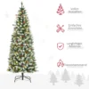 Künstlicher Weihnachtsbaum 180 Cm Tannenbaum Künstlich Mit LED Beleuchtung, Schnee, 618 Spitzen Christbaum Weihnachtsdeko Inkl. Stahlständer Für Drinnen