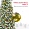 Künstlicher Weihnachtsbaum 180 Cm Tannenbaum Künstlich Mit LED Beleuchtung, Schnee, 618 Spitzen Christbaum Weihnachtsdeko Inkl. Stahlständer Für Drinnen