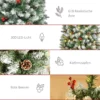 Künstlicher Weihnachtsbaum 180 Cm Tannenbaum Künstlich Mit LED Beleuchtung, Schnee, 618 Spitzen Christbaum Weihnachtsdeko Inkl. Stahlständer Für Drinnen