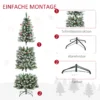 Künstlicher Weihnachtsbaum 180 Cm Tannenbaum Künstlich Mit LED Beleuchtung, Schnee, 618 Spitzen Christbaum Weihnachtsdeko Inkl. Stahlständer Für Drinnen