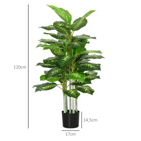 Kunstpflanze, Kunststoff Pflanze, Zementtopf, Indoor Und Outdoor, 120 Cm, Grün