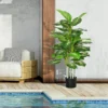Kunstpflanze, Kunststoff Pflanze, Zementtopf, Indoor Und Outdoor, 120 Cm, Grün