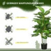 Kunstpflanze, Kunststoff Pflanze, Zementtopf, Indoor Und Outdoor, 120 Cm, Grün