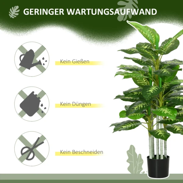 Kunstpflanze, Kunststoff Pflanze, Zementtopf, Indoor Und Outdoor, 120 Cm, Grün