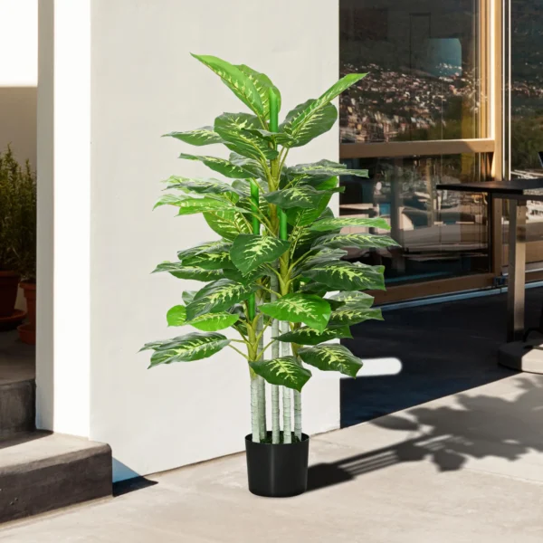 Kunstpflanze, Kunststoff Pflanze, Zementtopf, Indoor Und Outdoor, 120 Cm, Grün